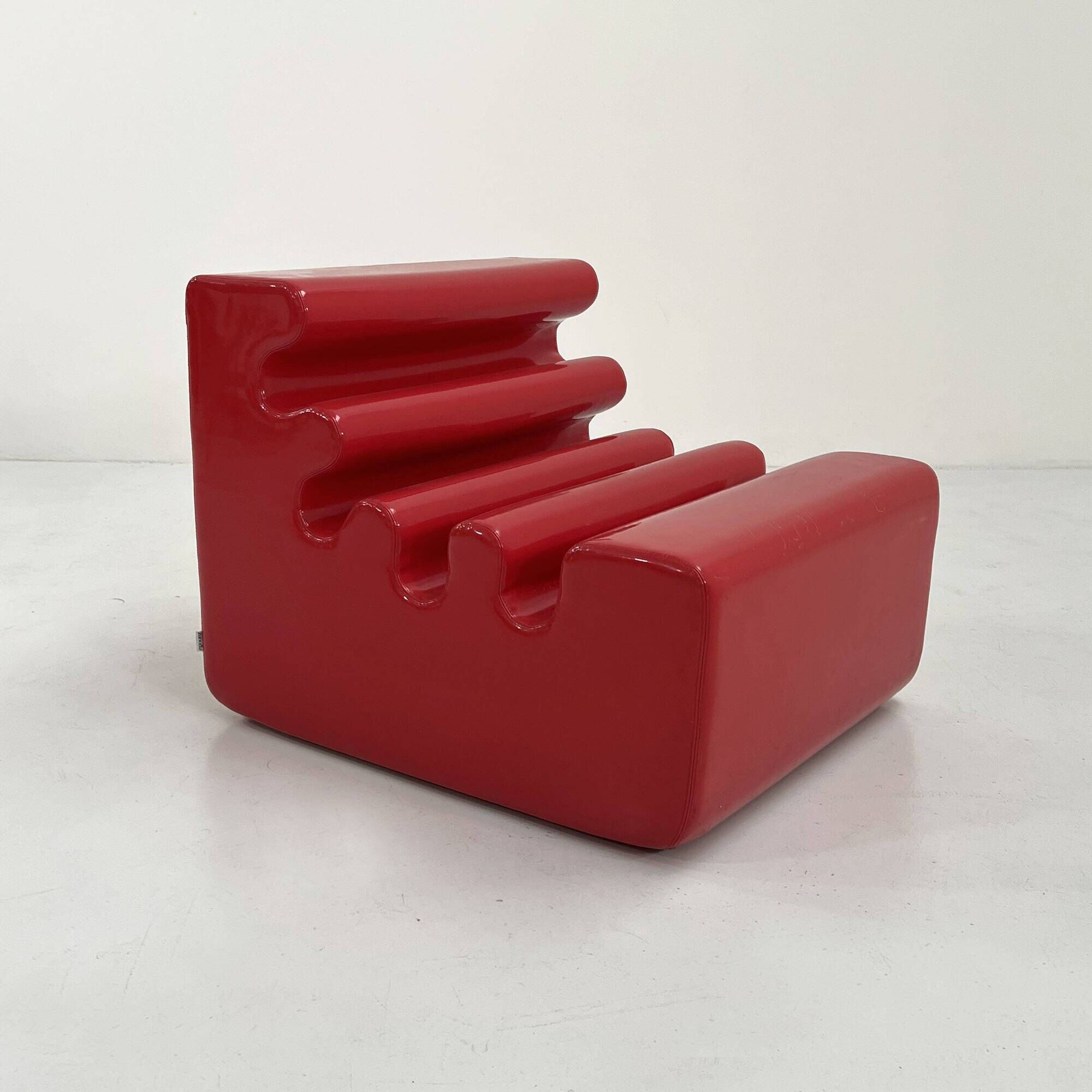 Red Karelia Armchair by Liisi Beckmann for Zanotta, 1970