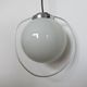 Hanging lamp Bauhaus white opaline ball and chrome metal 30 40 years