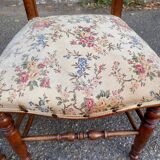 2 Louis Philippe chairs in curved solid wood and floral fabric