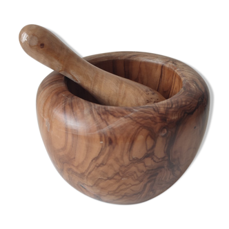 Olive wood mortar