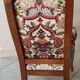 Fauteuil Voltaire en bois et tissu