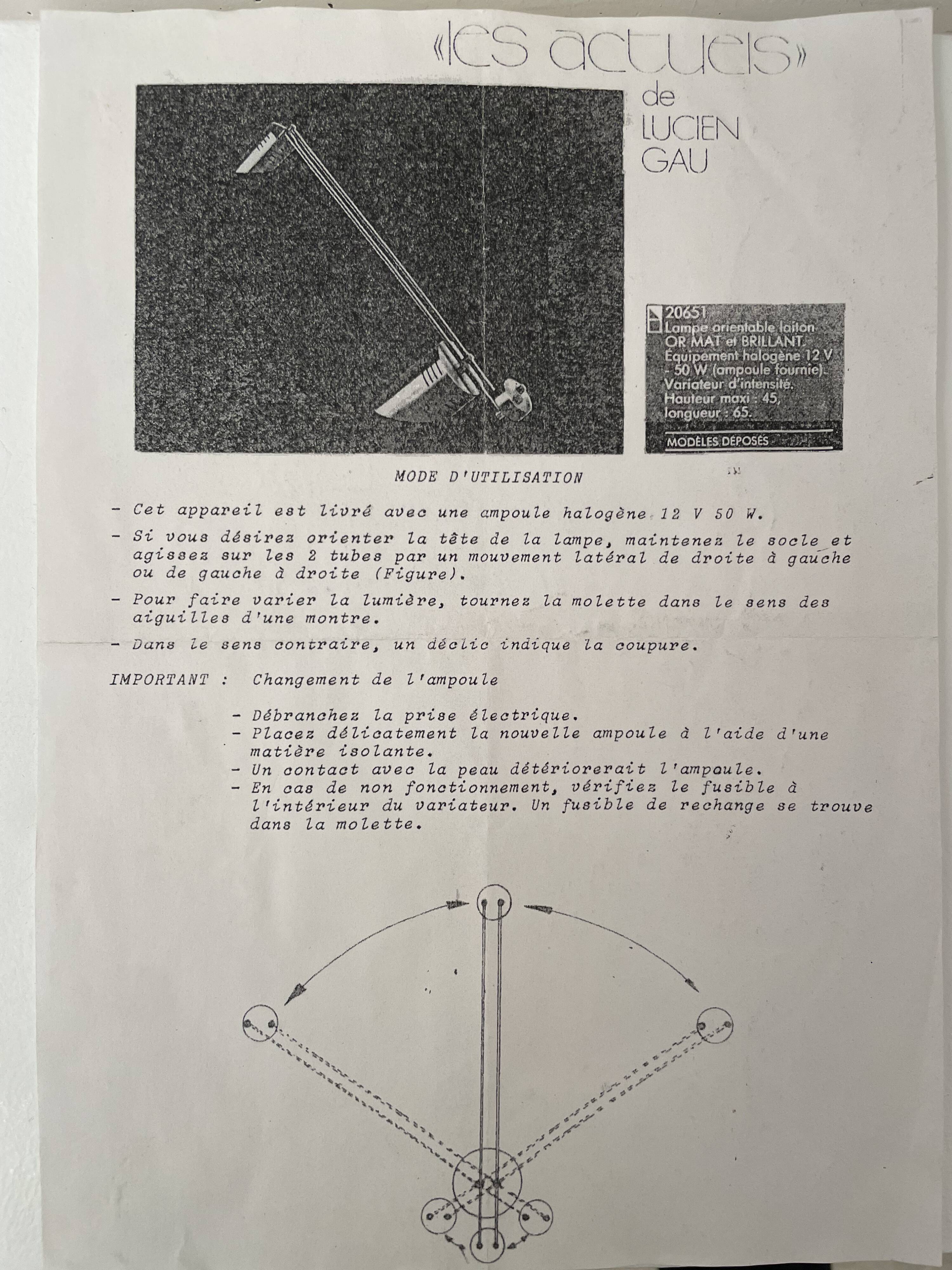 Lamp 20651, current ones, Lucien Gau 1990