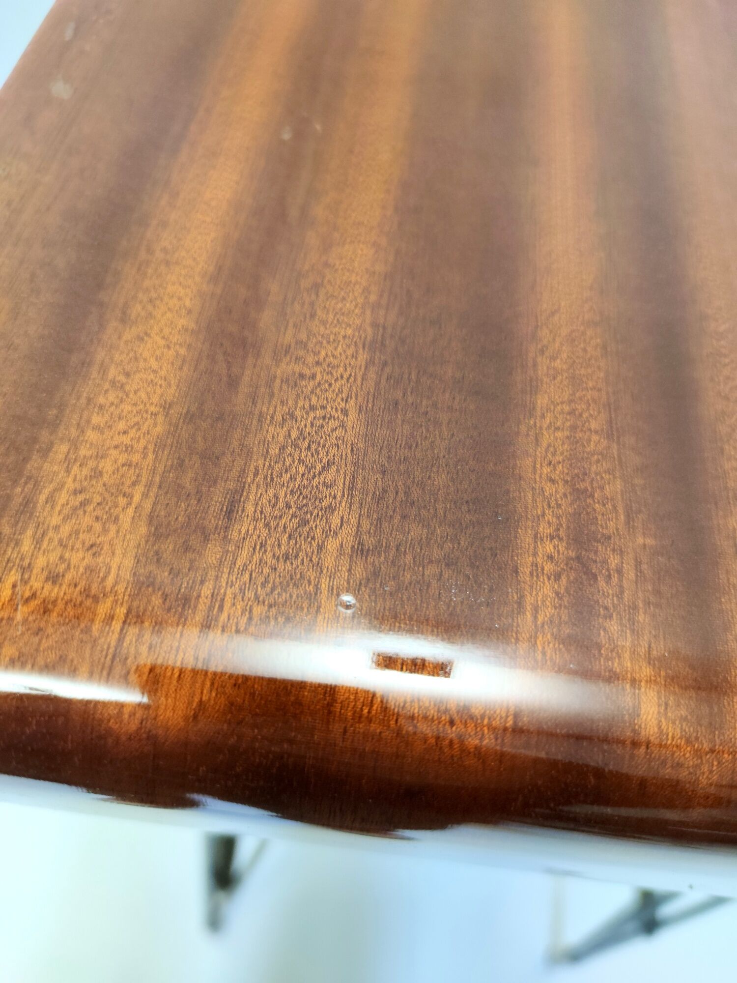 Vintage tv stand/ side table with an ebonized beech top and an iron frame, italy