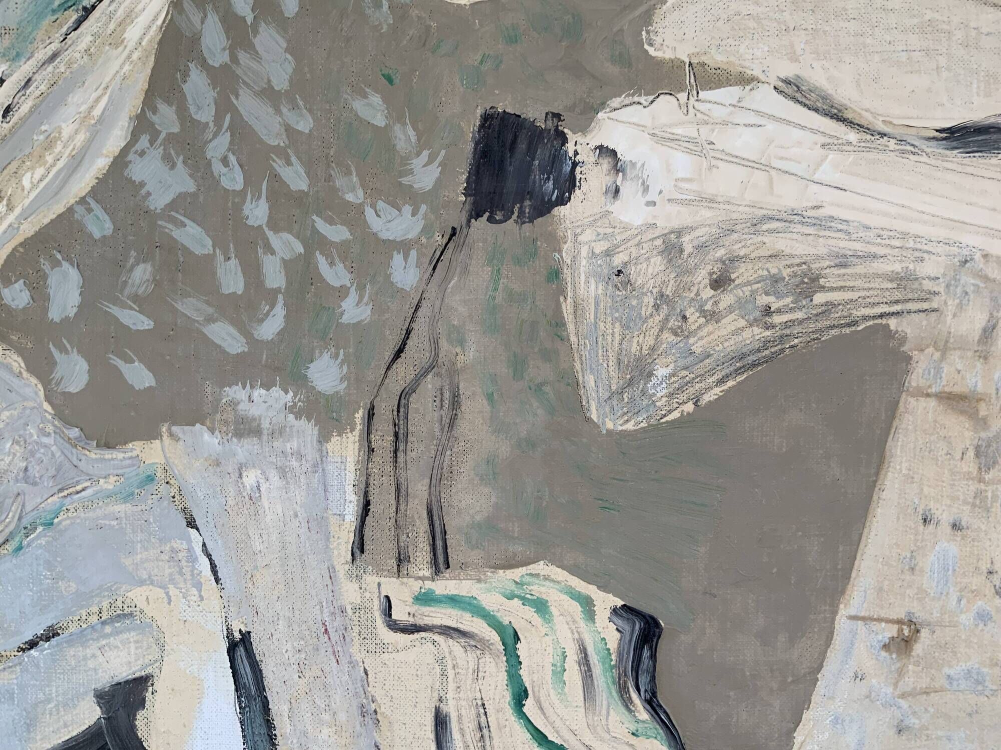 Vintage Abstract Oil on canvas by Carl Gustaf Skoglund Swedish, 1965