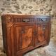 French Art Deco walnut sideboard with marble top (1930s)