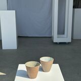 Set of 2 cups / mug Indonesian ceramic (matte brown)
