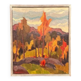 Original Swedish Oil on Canvas – “Orust” by Gösta Arontzon – Signed – Dated 1971 – Vintage & Framed – 58 × 49 cm