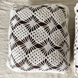 Vintage crochet square cushions
