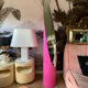 Vintage pink lipstick mirror