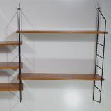 Etagère murale double modulable bois,  années 1960, Tomado, String.