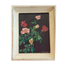 Painting of roses on cardboard Jarrossay