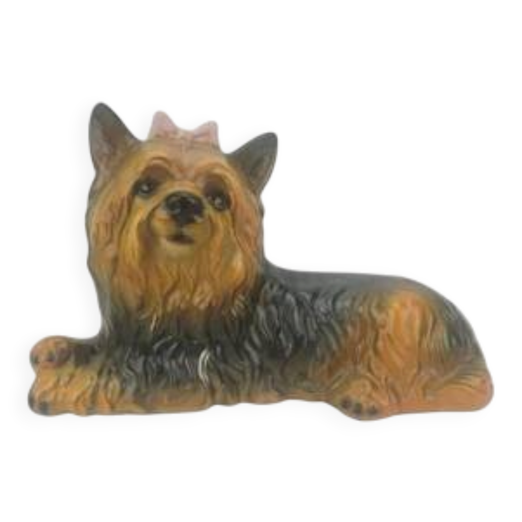 Ceramic Yorkshire Terrier lying down signed made in Italy