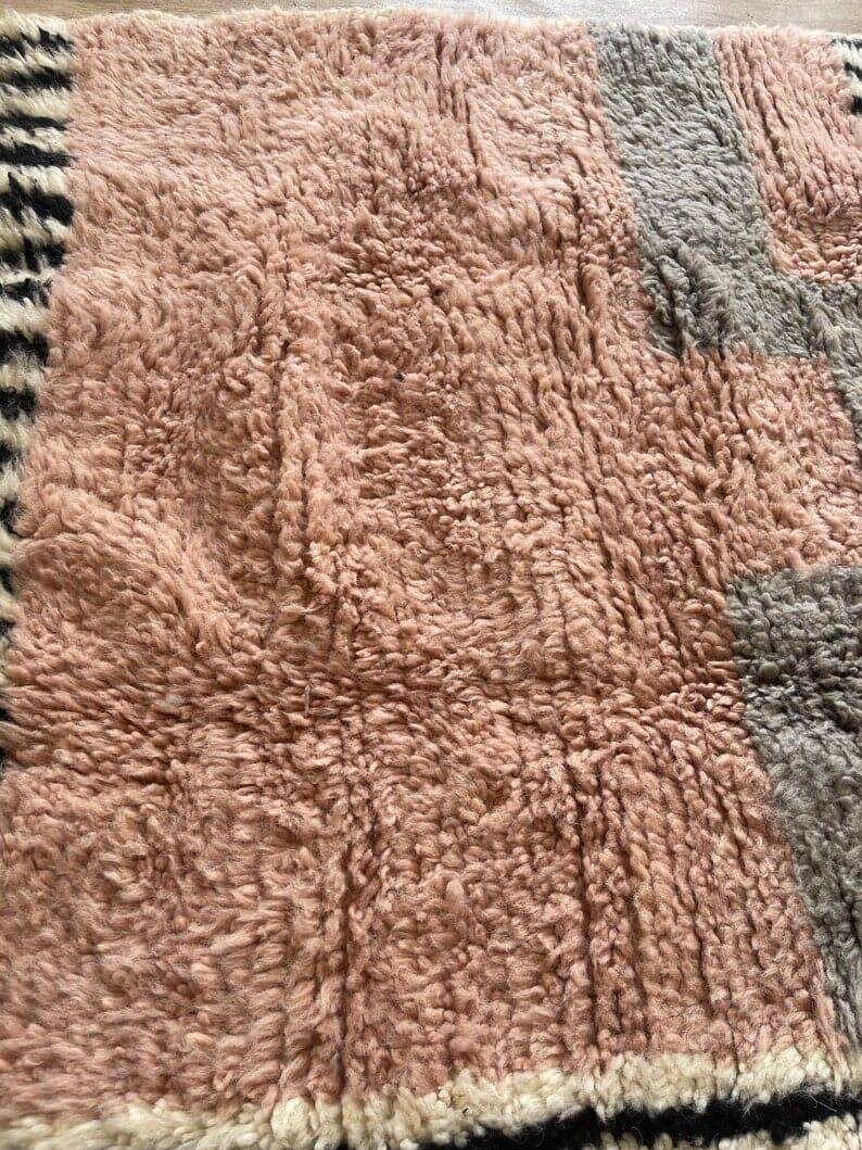 Handmade traditional natural wool rug size 1/2 m