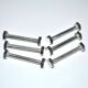 Set of 6 modernist industrial design silver metal nut and bolt knife rests