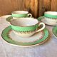 4 mint green coffee cups Digoin Sarreguemines Juliette 1960