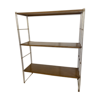 Self vintage metal wall shelf imitation wood in string or tomado style