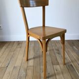 Set of 4 baumann bistro chairs in blond wood / honey stamped 40-50 years