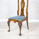 Vintage English Walnut Chairs, 1920s, Set of 3