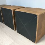 Set of 3 large Cubic De Sede Pouf Swiss leather 70s