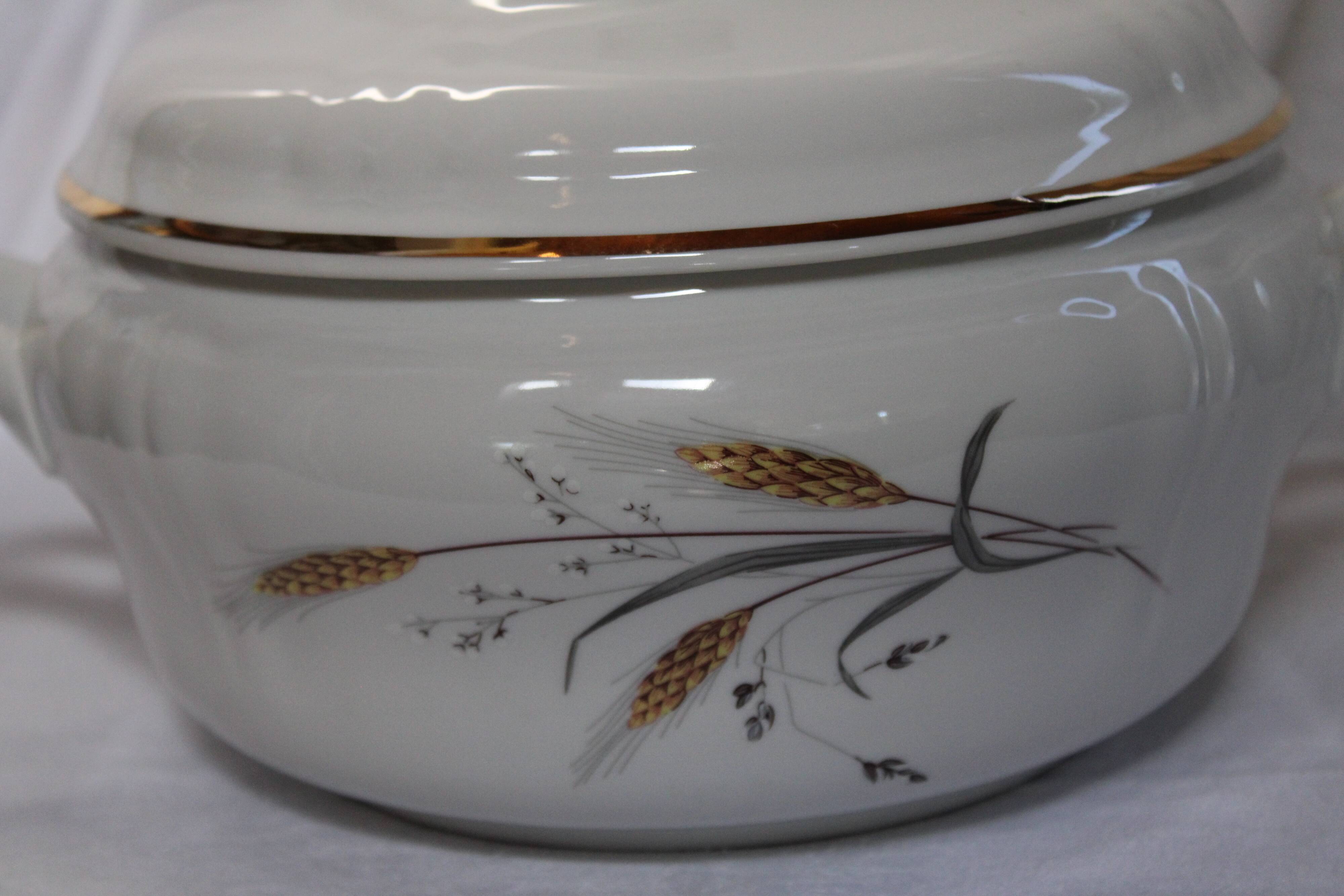 Soupière Légumier Décor épi de blé - Manufacture Royale - Porcelain