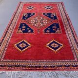 Vintage moroccan rug 320x201 cm tazenacht berber atlas, tribal red, blue large
