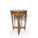 Napoleon III Pedestal Table (late 19th C.) Gilded and Carved Wood with Modern Black Top