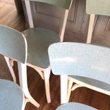 Set of 4 Baumann bistro chairs in wood and formica