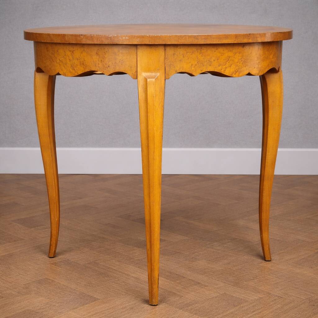 Art Deco gueridon in light burl – Louis XV inspiration