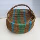 Rattan and scoubidou basket 60s