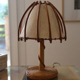 Louis Sognot rattan lamp, 1950s-60s