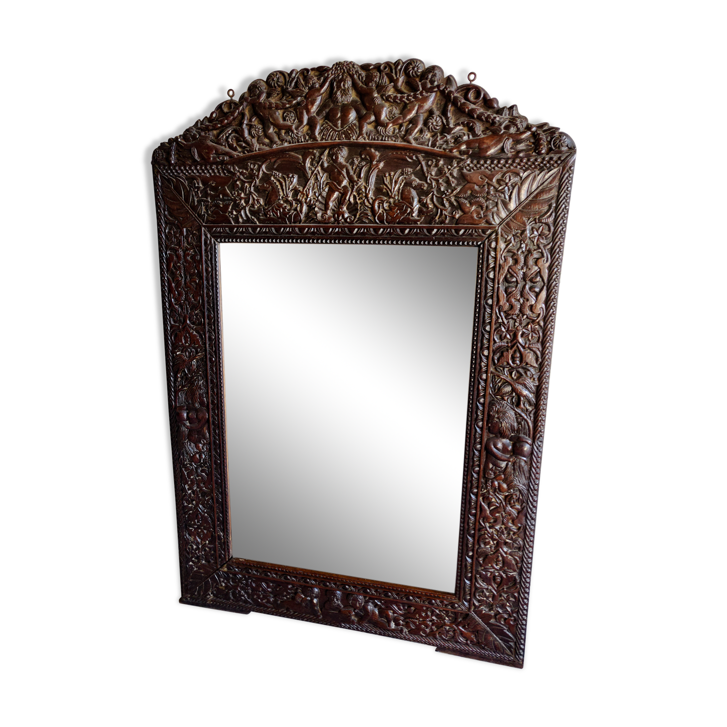 Spanish Renaissance mirror oak XIXth 137cm