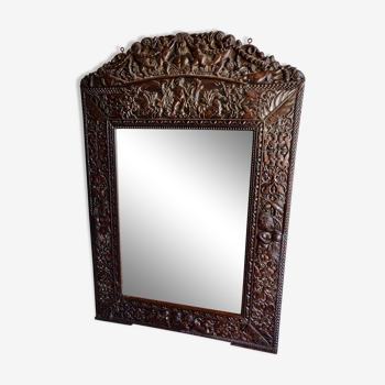 Spanish Renaissance mirror oak XIXth 137cm