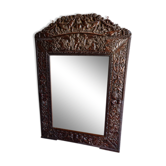 Spanish Renaissance mirror oak XIXth 137cm