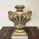 Decorative Element in Carved Wood on a Carrara Marble Base, Baroque I