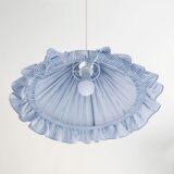 Conical suspension with fine stripes and Emilia "marina" shade.