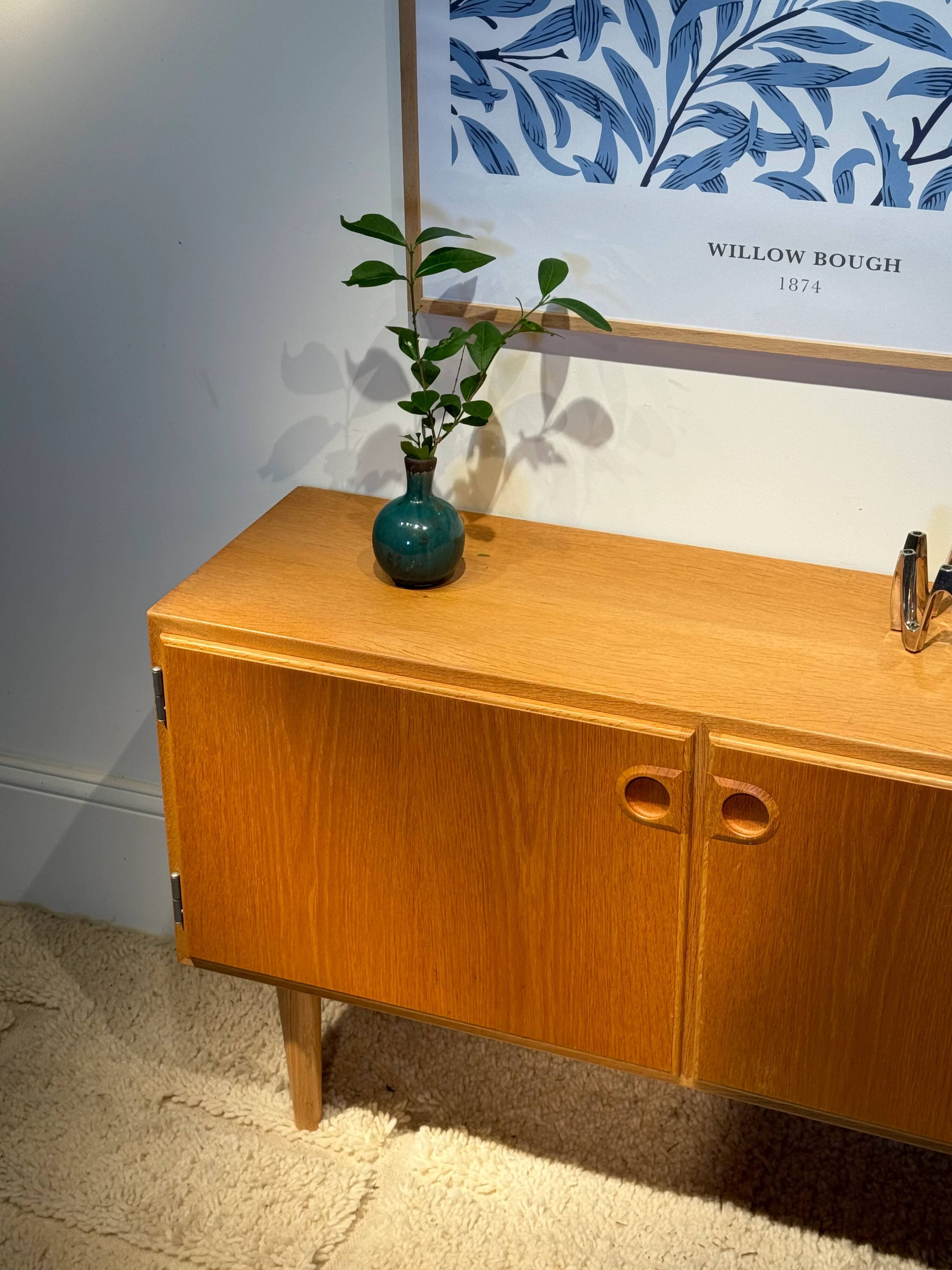 Vintage Scandinavian buffet in golden oak "Thyra"