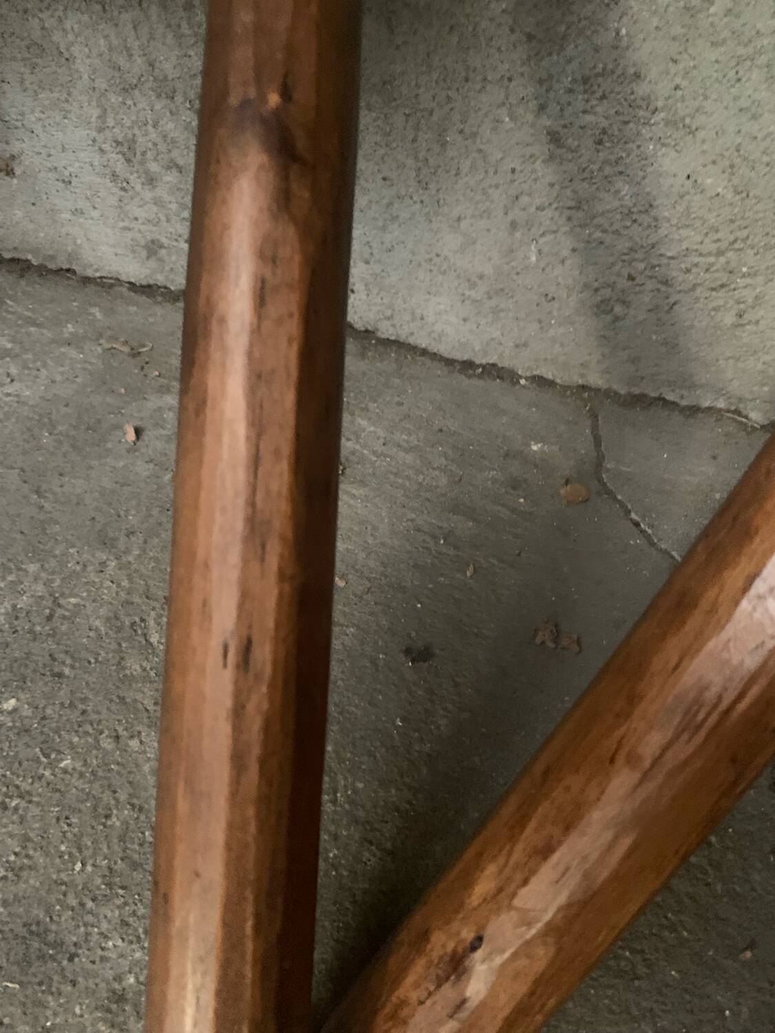 Pair of Brutalist Tripod Low Chairs