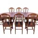 Large extendable table with eight chairs, late 19th century, France. After renovation.