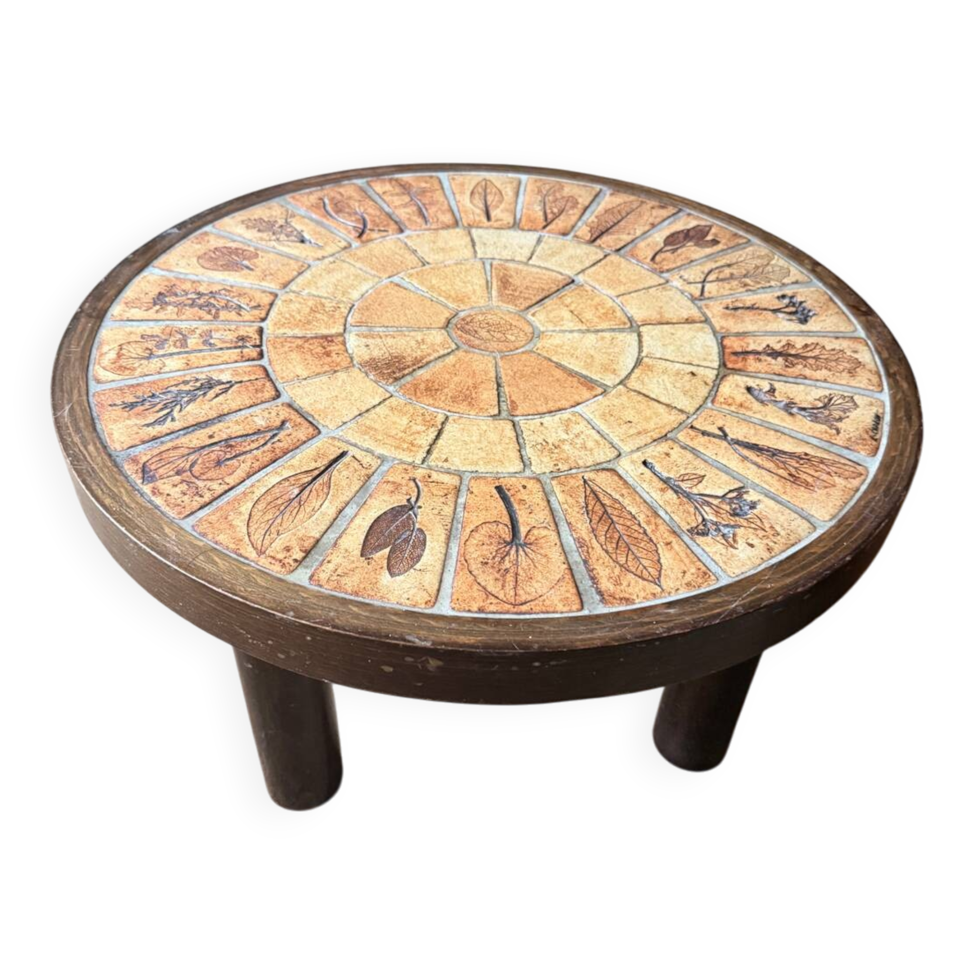 Roger Capron Vallauris vintage herbarium ceramic coffee table