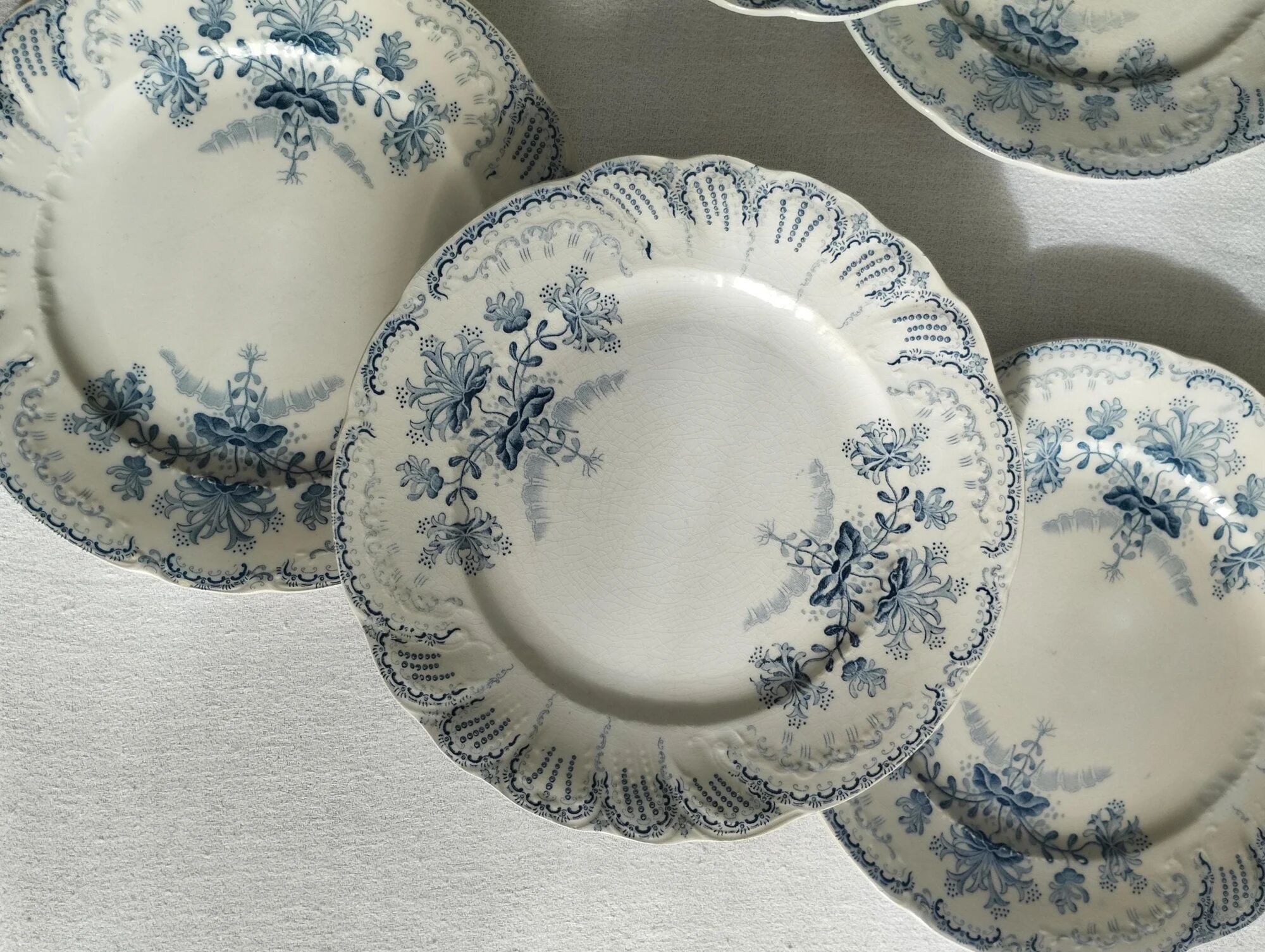 "Regency" - 6 dessert plates in ironstone St-Amand & Hamage