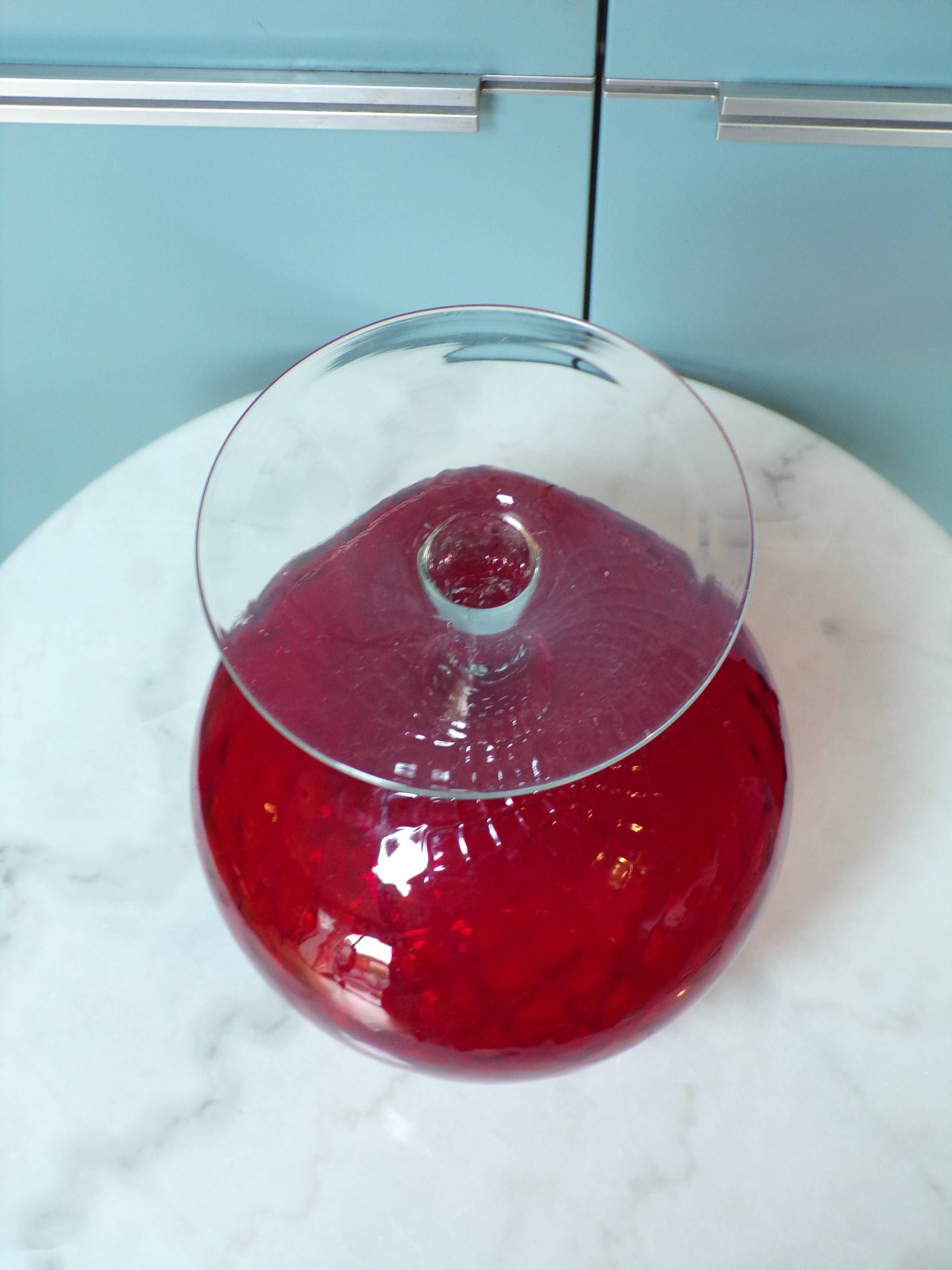 Vase verre empoli rouge