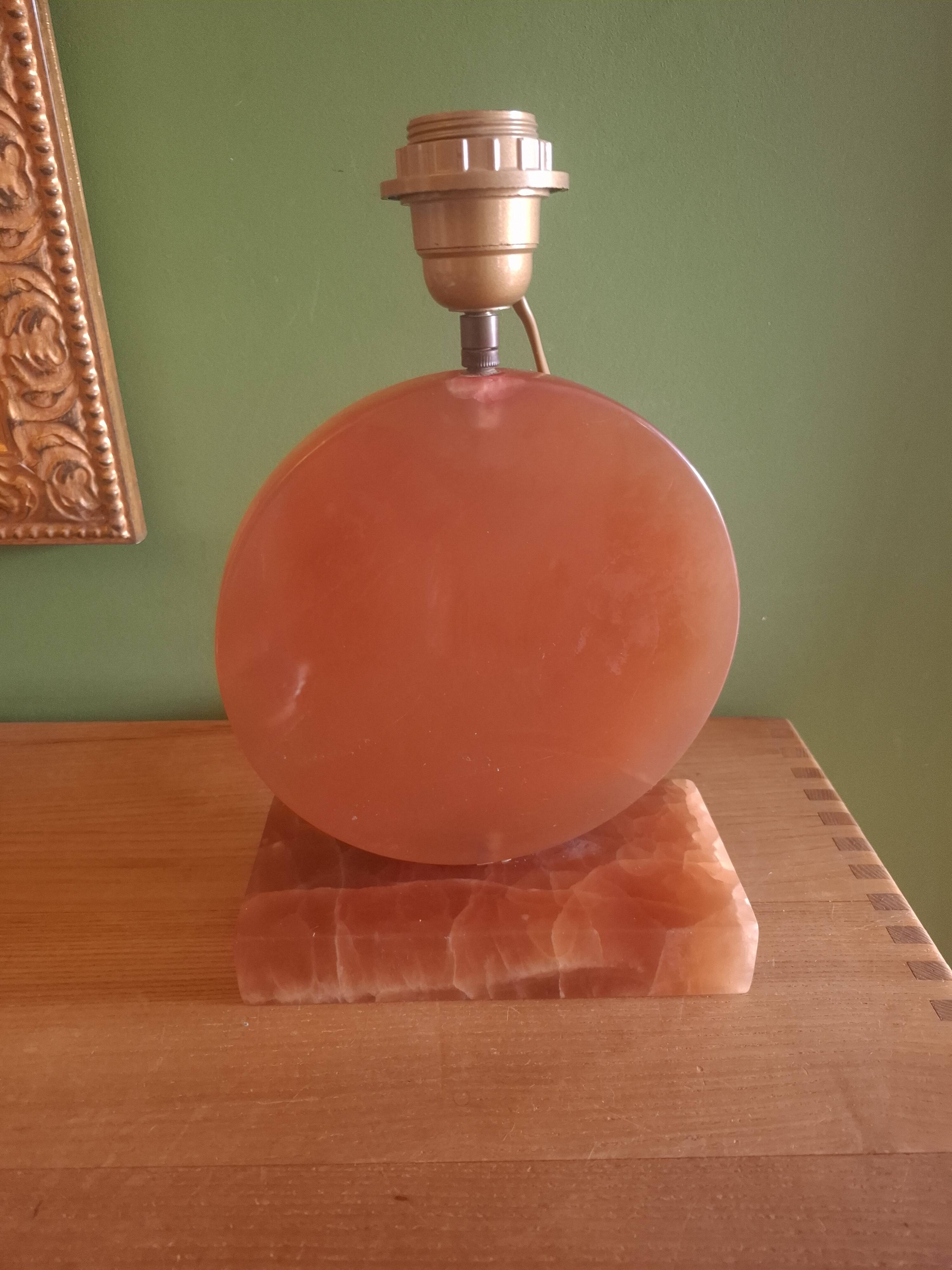 Pied de lampe en onyx, années 80