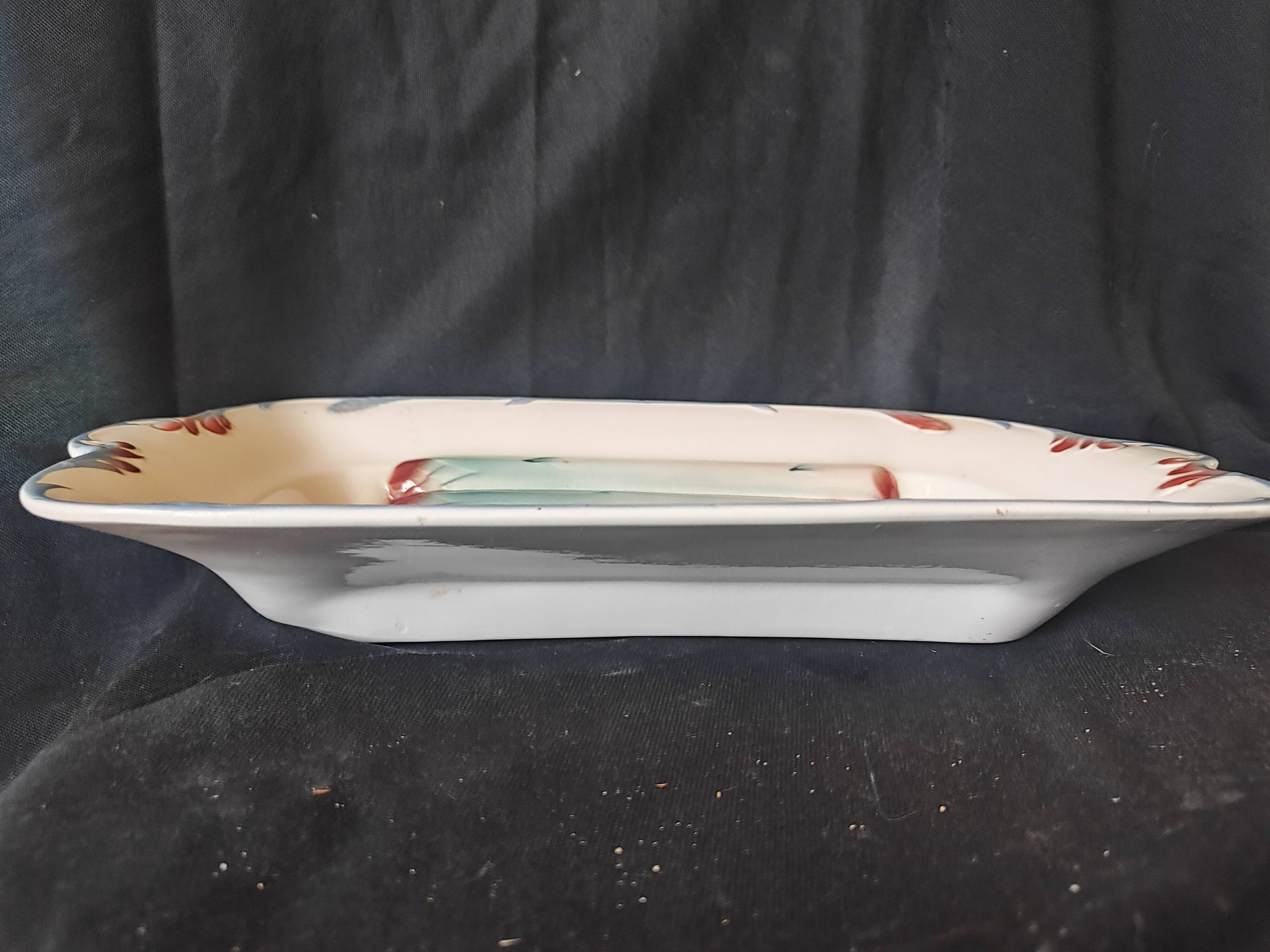 1960 Digoin France Large asparagus dish