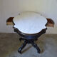 Table violon Napoléon III en bois noirci et marbre blanc, XIXe siècle