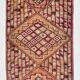 Fuchisa & Burgundy Turkish Runner Rug, One of a Kind Hallway Runner