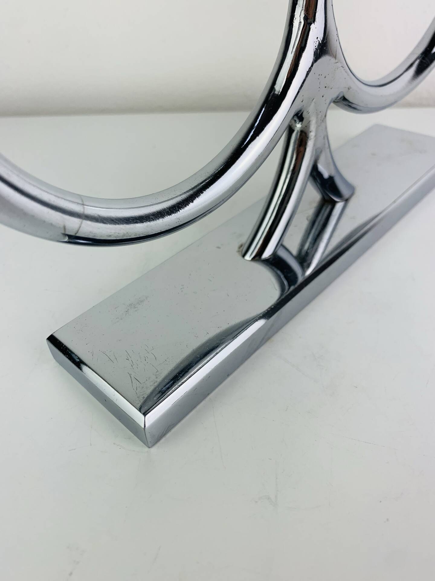Bougeoir design années 60, métal chromé