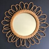 Rattan sun mirror