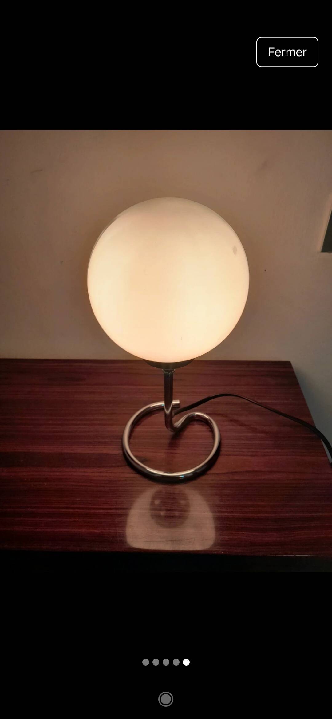 Lampe verre et métal