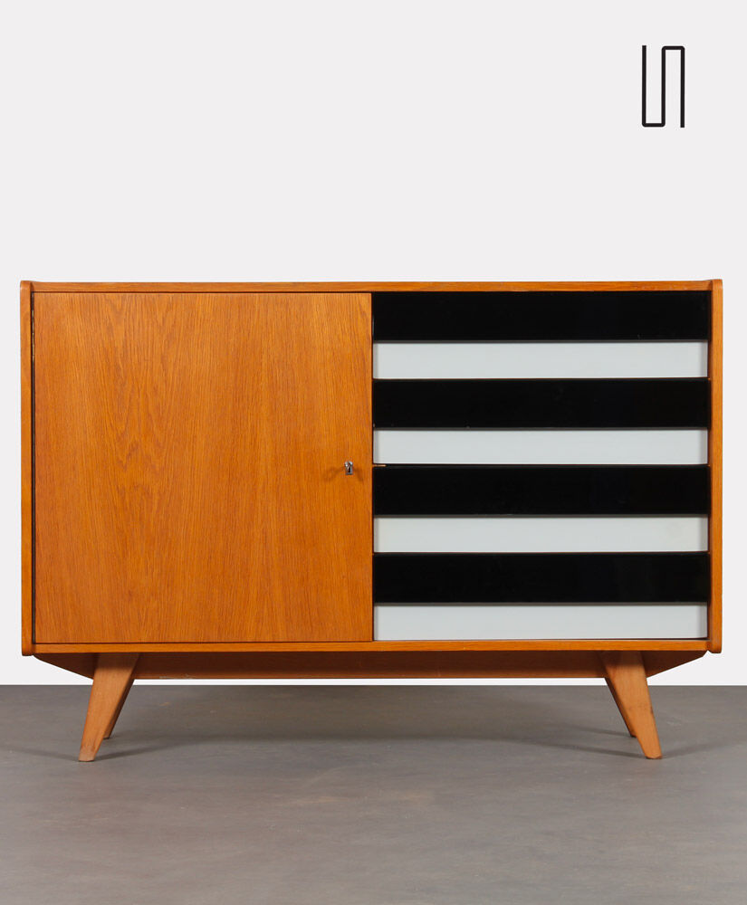 Vintage oak chest of drawers by Jiri Jiroutek, model U458, 1960s