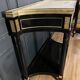 Pair of Louis XVI Style Black Lacquered Wood Console Tables